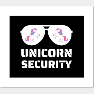 Halloween Dad Mom Daughter Unicorn Security Posters and Art